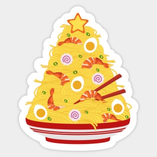 Ramen Noodles Christmas Tree Sticker